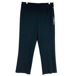 Jones & Co Women Pull-on Straight Stretch Black Pants Size 1X Elastic Waist NWT